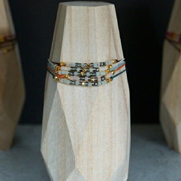 Bohemian, Gold and Seed Bead Wish Bracelet - Picture 3 of 3